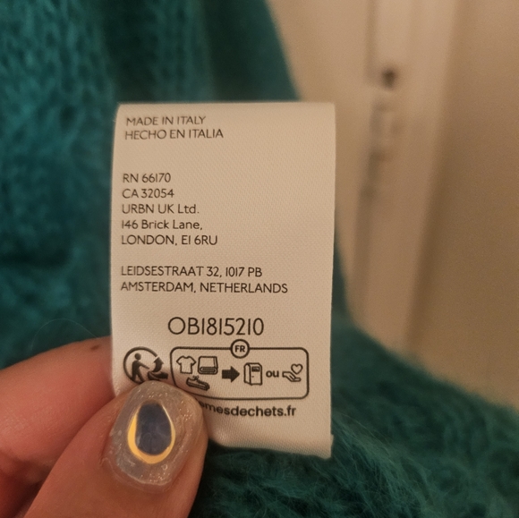 Anthropologie Green see through sweater Size L Petite - Picture 3 of 4